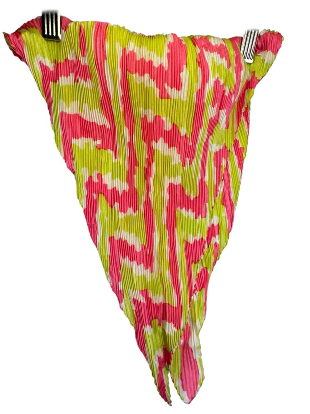 Vintage Michael Murray Silk Crinkle Headscarf Neon Zig Zag Made in USA